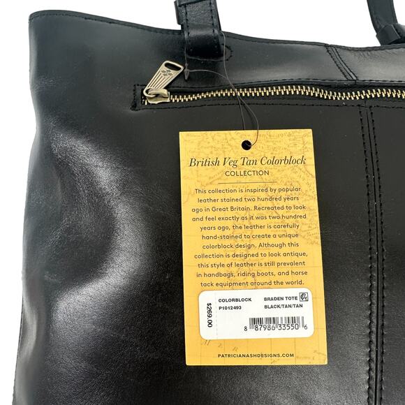 Patricia Nash Tote Bag Colorblock Braden Handbag black / brown NEW ,m - Picture 5 of 12